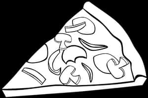 Mushroom Pizza Slice Outline PNG with transparent background