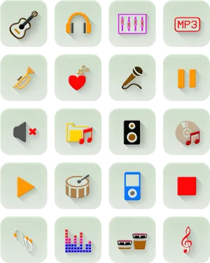 Music_ App_ Icons_ Collection PNG Image