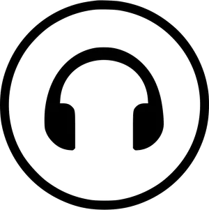 Music Headphones Icon Blackand White PNG Image