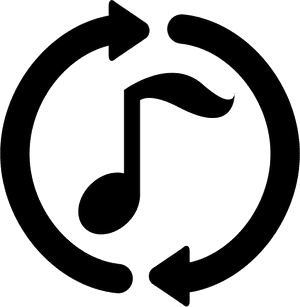 Music Loop Symbol PNG with transparent background