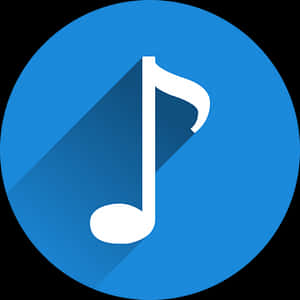 Music Note Icon Blue Background PNG image with transparent background