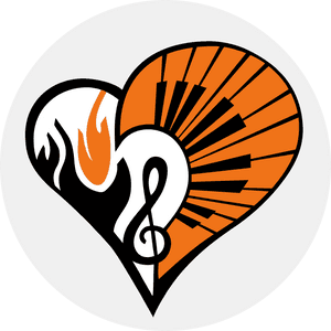 Music Passion Heart Logo PNG image with transparent background