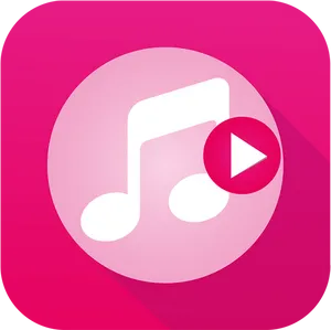 Music Play Icon Pink Background PNG Image