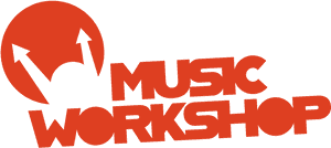Music Workshop Logo_ Red Background PNG image with transparent background