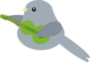 Musical Bird Playing Guitar PNG Image