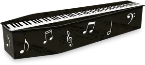 Musical Coffin Design PNG Image