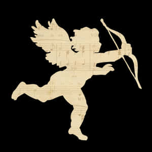 Musical Cupid Silhouette PNG with transparent background