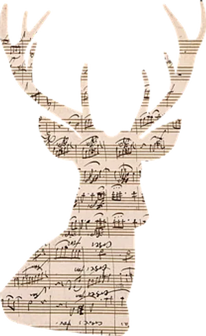 Musical Deer Silhouette PNG Image