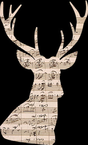 Musical Deer Silhouette PNG image with transparent background