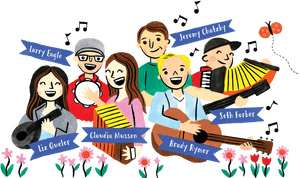 Musical Friends Illustration PNG image with transparent background