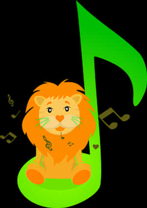Musical Lion Cartoon PNG image with transparent background