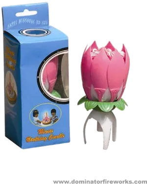 Musical Lotus Birthday Candle Packaging PNG Image