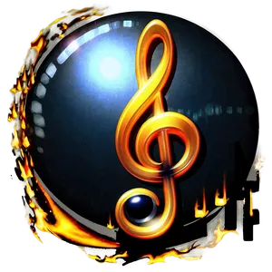 Musical Note On Fire Png Frc PNG Image