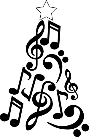 Musical Notes Christmas Tree PNG Image