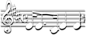 Musical Notes Staff Clef Design PNG Image