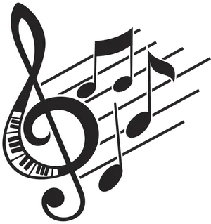 Musical Notesand Clef Graphic PNG Image