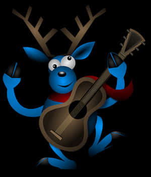 Musical Reindeer Cartoon PNG image with transparent background