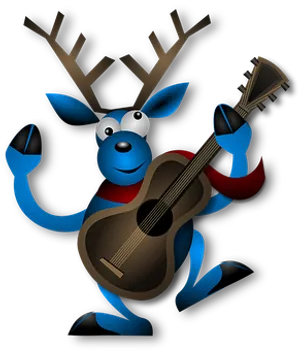 Musical Reindeer Cartoon PNG Image