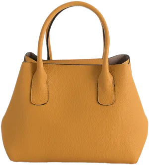 Mustard Yellow Leather Tote Bag PNG Image