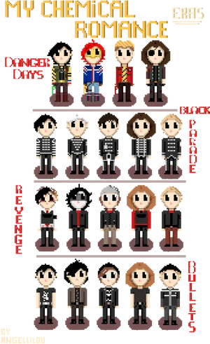 My Chemical Romance Eras Pixel Art PNG Image