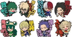 My Hero Academia Chibi Characters Keychains PNG Image