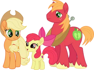 My Little Pony Apple Family Members PNG Image