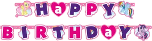 My Little Pony Happy Birthday Banner PNG Image