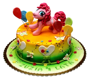 My Little Pony Themed Birthday Cake PNG Image