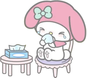 My Melody Sneezing Cute PNG Image