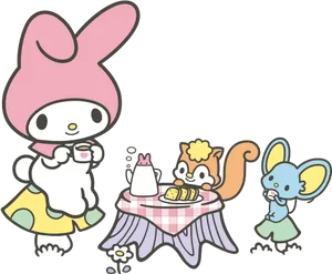 My Melodyand Friends Tea Party PNG Image