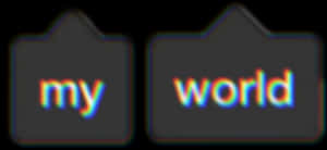 My World_ Blurred Text Effect PNG image with transparent background