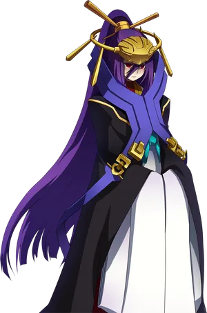 Mysterious_ Anime_ Character_with_ Golden_ Crown PNG Image