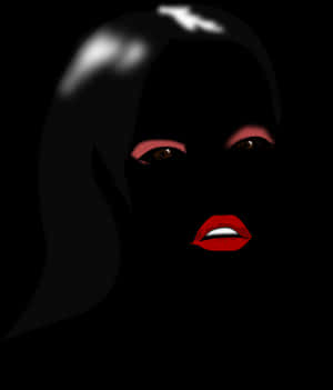 Mysterious Beautyin Shadow PNG