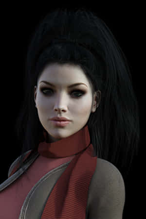 Mysterious Digital Woman Portrait PNG image with transparent background