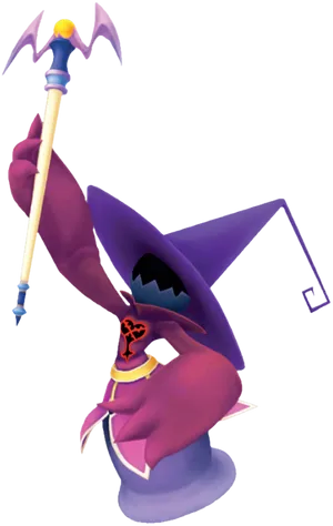 Mysterious Purple Wizard Character PNG Image