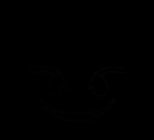 Mysterious Smiling Face Outline PNG