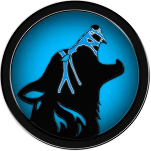 Mystic Blue Wolf Logo PNG Image