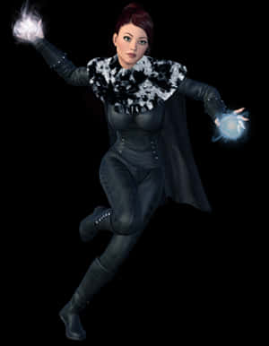 Mystic Warriorin Action PNG image with transparent background