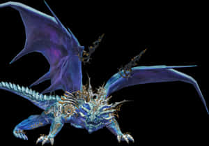Mystical Blue Dragon PNG image with transparent background