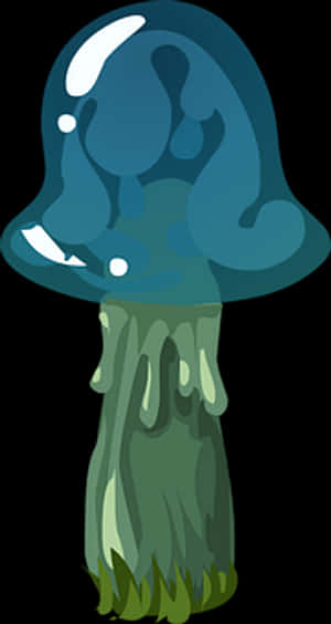 Mystical_ Blue_ Mushroom_ Illustration PNG image with transparent background
