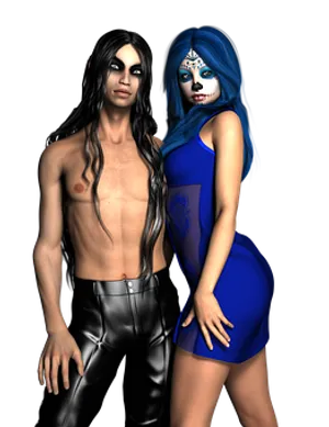 Mystical_ Couple_ Fantasy_ Render PNG Image