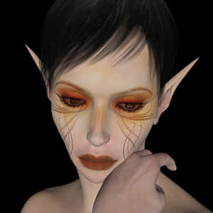 Mystical_ Elf_ With_ Orange_ Eyes PNG image with transparent background