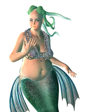 Mystical Mermaid Octopus Hybrid PNG Image