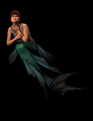 Mystical Mermaid Pose PNG image with transparent background
