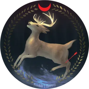 Mystical Night Elk PNG Image