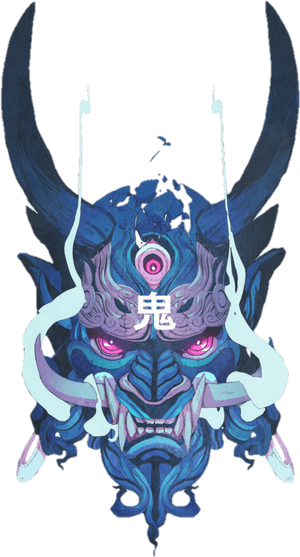 #ozrox #aesthetic #onimask #oni #mask #japanese - Japanese Demon Mask Png, Transparent Png PNG image with transparent background