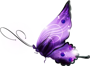 Mystical Purple Butterfly PNG Image