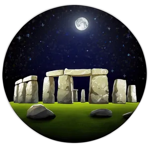 Mystical Stonehenge Under Full Moon Png 28 PNG Image