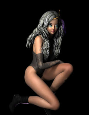 Mystical_ Warrior_ Crouching PNG image with transparent background