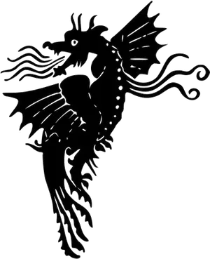 Mythical Sea Dragon Vector Illustration PNG Image